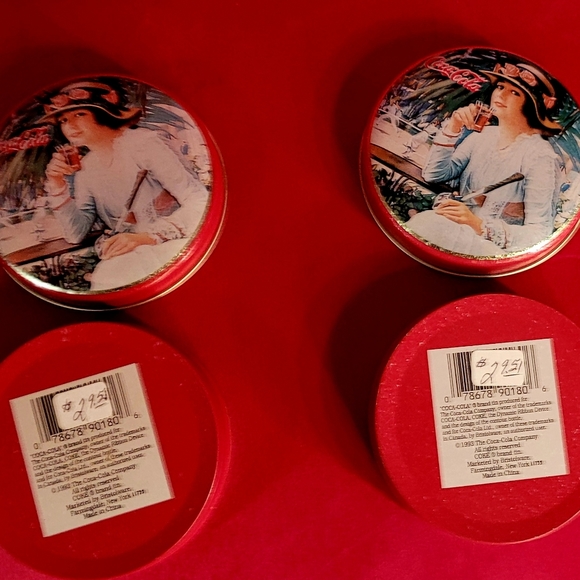2 Rare Vintage Coca-Cola small  Tins  pre-owned. A free gift included !✨️ - Picture 6 of 10